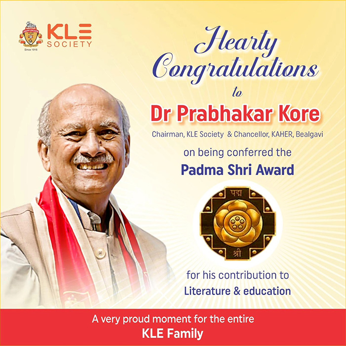 Padma Shri Award - Chairman Prabhakar Kore